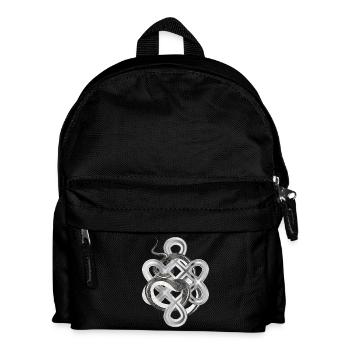 Schlangen-Knoten in Silberoptik – mystisch & edel - Kinder Rucksack - Schwarz - Vorne