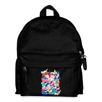 Modèle, Pop Art, Art, Collage, Art, Journal, Typo - Sac à dos Enfant - noir - Devant