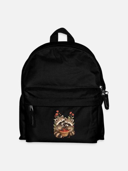 Adorable Ratons Laveurs et Baies - Sac à dos Enfant - noir