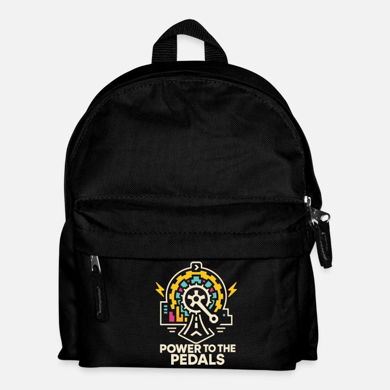 Futuristisches Fahrrad-Design mit Leuchtelementen - Kinder Rucksack - Schwarz