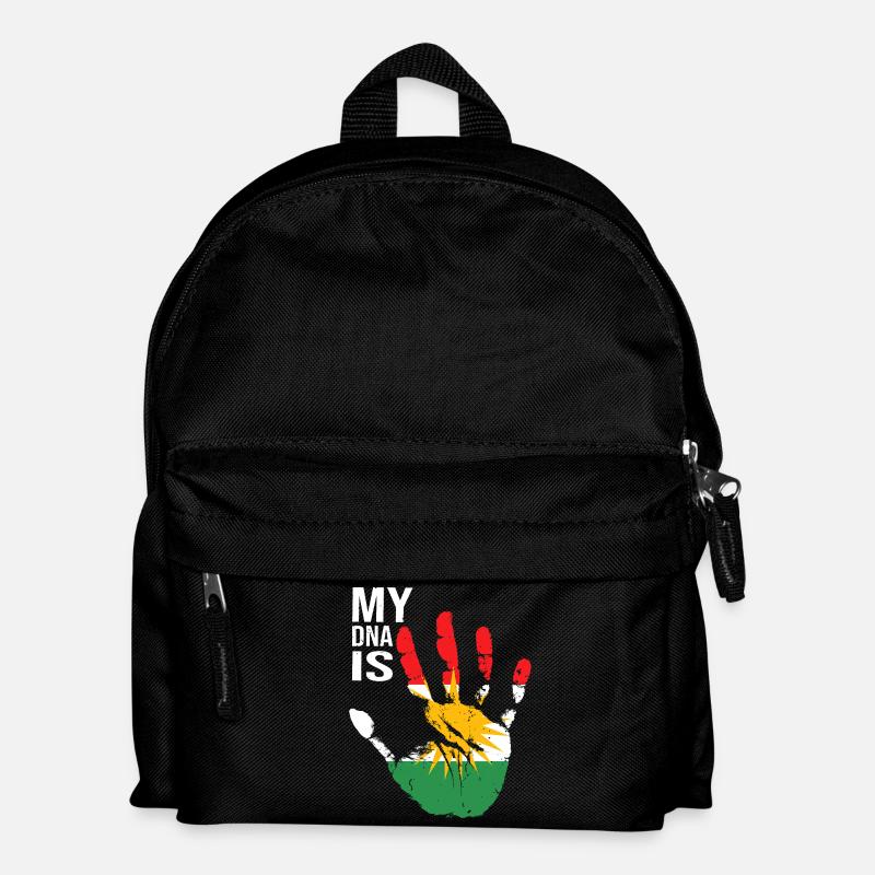 Kurdistan Kurds Hand Design with Flag - Kids' Backpack - black