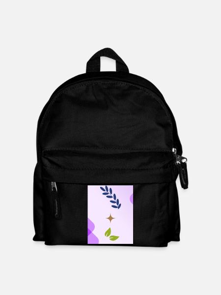 Minimalist Nature-inspired Leaf Design - Kids' Backpack - black