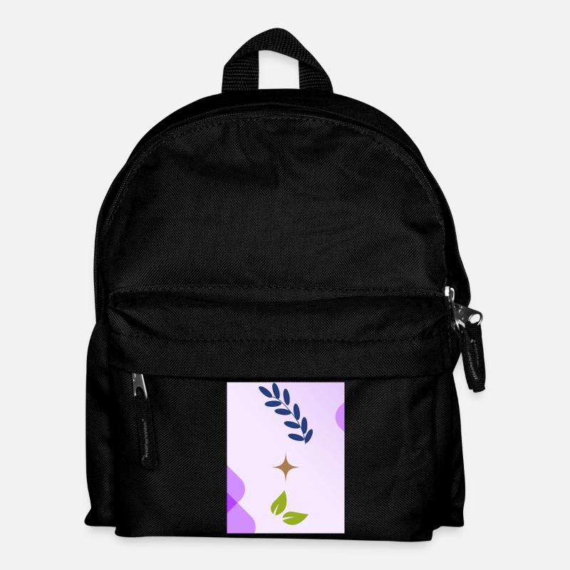 Minimalistisches, von der Natur inspiriertes Blattdesign - Kinder Rucksack - Schwarz