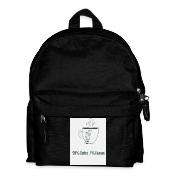 Humour Café 99% Caféine 1% Humain - Sac à dos Enfant - noir - Devant