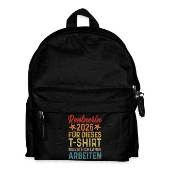 Rentnerin 2026  - Kinder Rucksack - Schwarz - Vorne