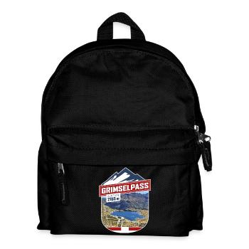 Grimselpass | Sticker - Kinder Rucksack - Schwarz - Vorne
