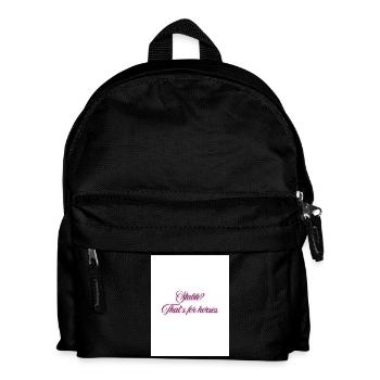 Stall? Das ist für Pferde. - Kinder Rucksack - Schwarz - Vorne