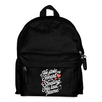 Er hat mein Herz gestohlen, ich klaue seinen Nachnamen - Kinder Rucksack - Schwarz - Vorne