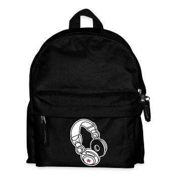 Kopfhörer Stern: Musik & Party Vibes - Kinder Rucksack - Schwarz - Vorne