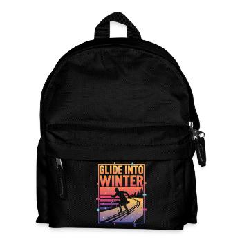Cross-Country Glide Into Winter Neon Retro - Kids' Backpack - black - Front