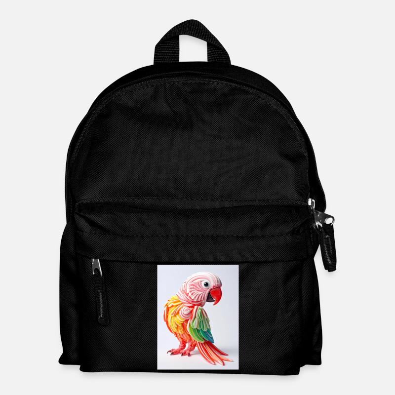 Colorful Candy Parrot - Kids' Backpack - black