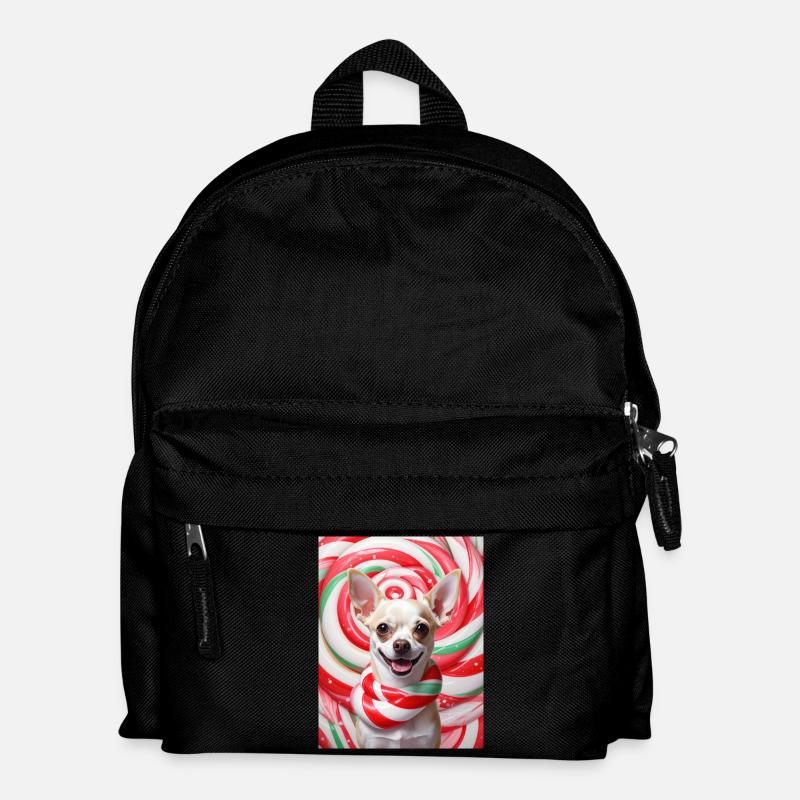 Candy Dog im Peppermix-Hintergrund - Kinder Rucksack - Schwarz
