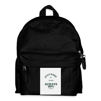 110 percent fitness motto - Kids' Backpack - black - Front