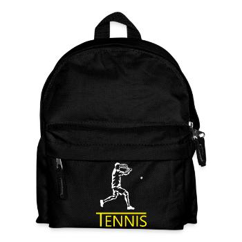 Tennis silhouette: player with racket - Kids' Backpack - black - Front