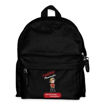 Kinder Feuerwehrheld Motiv Morgenhelden - Kinder Rucksack - Schwarz - Vorne