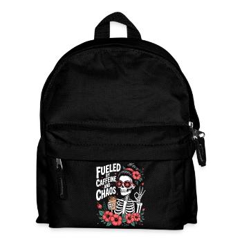 Mutter Koffein Mutter Skelett Kaffee - Kinder Rucksack - Schwarz - Vorne