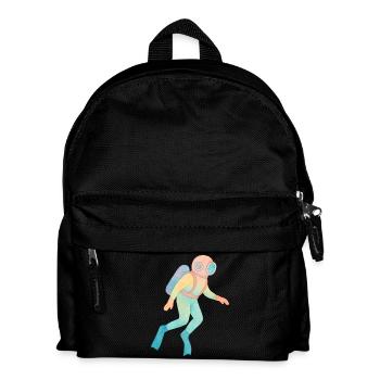 Vintage Aquarell Tiefseetaucher - Kinder Rucksack - Schwarz - Vorne