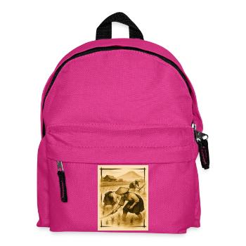 Feld, Reis und Bauern, Reisanbau im Morgengrauen - Kinder Rucksack - Fuchsia - Vorne