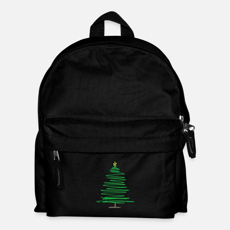 Grüner Spiraltannenbaum mit Stern - Kinder Rucksack - Schwarz