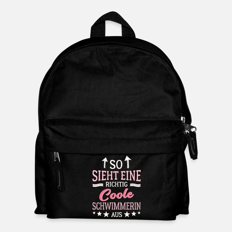 So sieht eine richtig coole Schwimmerin aus  - Kinder Rucksack - Schwarz