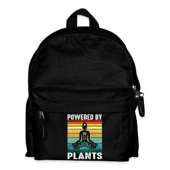 Vegan Yoga Retro Design – Powered by Plants - Kids' Backpack - black - Front