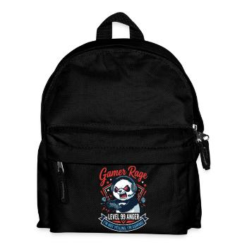 Gamer Panda Level 99 Rage - Kinder Rucksack - Schwarz - Vorne