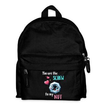 Drôle de conception de paires de boulons d’écrou - Sac à dos Enfant - noir - Devant