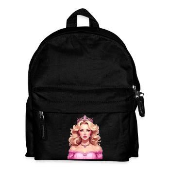 Prinzessin mit blondem Haar und rosa Kleid - Kinder Rucksack - Schwarz - Vorne