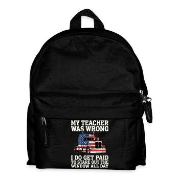 Lkw-Fahrer, patriotischer US-Sattelschlepperfahrer - Kinder Rucksack - Schwarz - Vorne