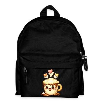 Coffee Smile Latte Mug Heart - Kids' Backpack - black - Front
