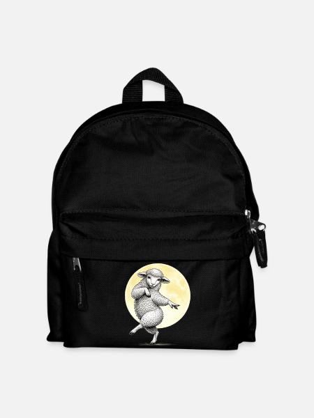Moon Dancing Sheep Illustration - Kids' Backpack - black
