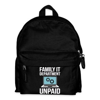  Family IT Department Unpaid Lustiger Spruch Für - Kinder Rucksack - Schwarz - Vorne