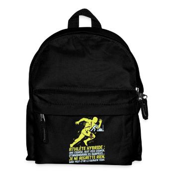 Athlète Hybride Course Fitness Humour Citation - Kinder Rucksack - Schwarz - Vorne