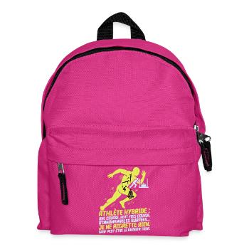 Athlète Hybride Course Fitness Humour Citation - Kinder Rucksack - Fuchsia - Vorne