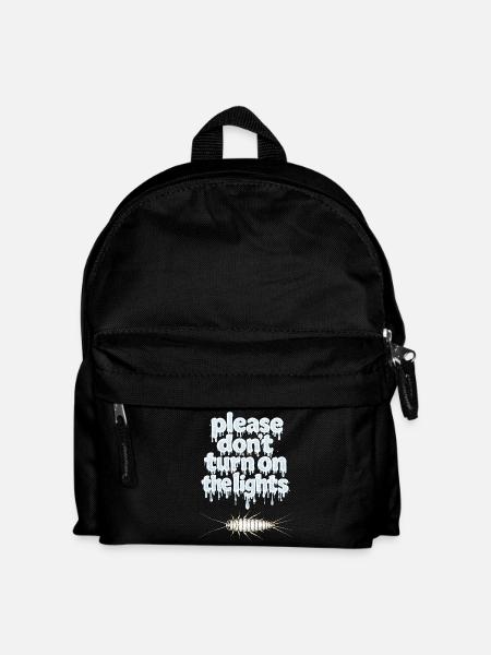 Don't turn on the lights: icy text and spike head - Kids' Backpack - black