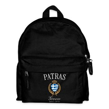 Patras Greece Coat of Arms Crown – Travel Souvenir - Kids' Backpack - black - Front