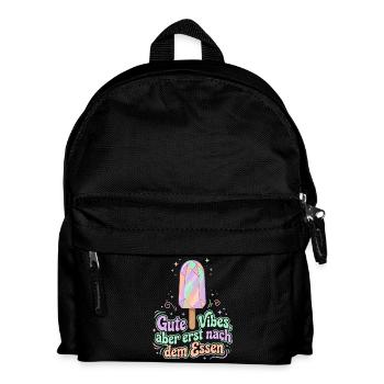Kristall Eis, Gute Vibes - Kinder Rucksack - Schwarz - Vorne