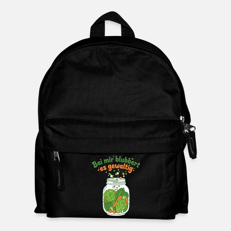 Fermentation Vegetable Mason Jar Bubbling - Kids' Backpack - black