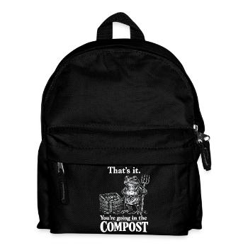 Humour Jardinage : Tu Vas Au Compost ! - Sac à dos Enfant - noir - Devant