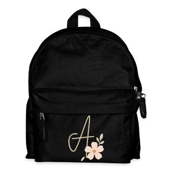 Monogramm Eine Blüte - Kinder Rucksack - Schwarz - Vorne