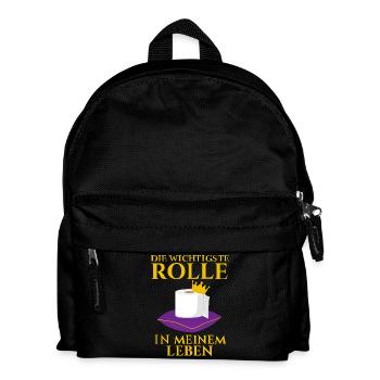 Wichtigste Rolle Im Leben Klopapier Spruch - Kinder Rucksack - Schwarz - Vorne