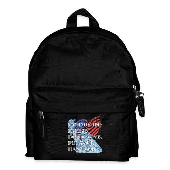 Funny Land Of The Freeze America Jeu de mots USA Cadeau amusant - Sac à dos Enfant - noir - Devant