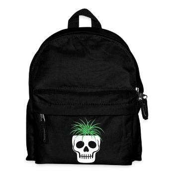Skull Skull Botany Terrarium Mushrooms Macabre - Kids' Backpack - black - Front