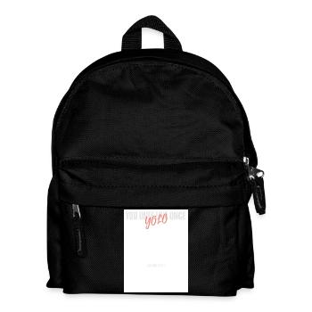 YOLO Script on a white jersey - Kids' Backpack - black - Front