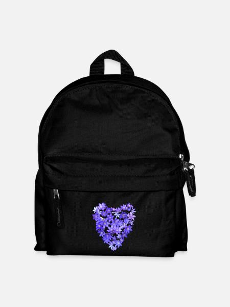 Blaues Veilchenherz - Kinder Rucksack - Schwarz