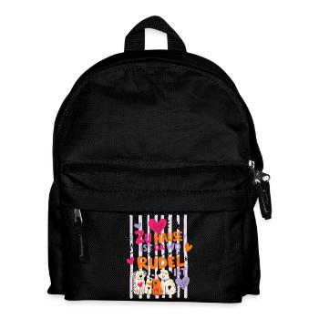 Zu Hause Ist Da Wo Mein Rudel Ist - Kinder Rucksack - Schwarz - Vorne