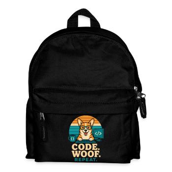 Code Woof Programmeur Répétition Corgi - Sac à dos Enfant - noir - Devant
