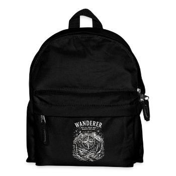 Wanderer-Kompass-Berg-Design - Kinder Rucksack - Schwarz - Vorne