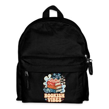 Bookish Vibes Retro Bücher - Kinder Rucksack - Schwarz - Vorne