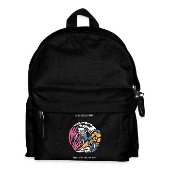 Ride The Last Wave Surfer Skull Ocean Geschenk - Kinder Rucksack - Schwarz - Vorne